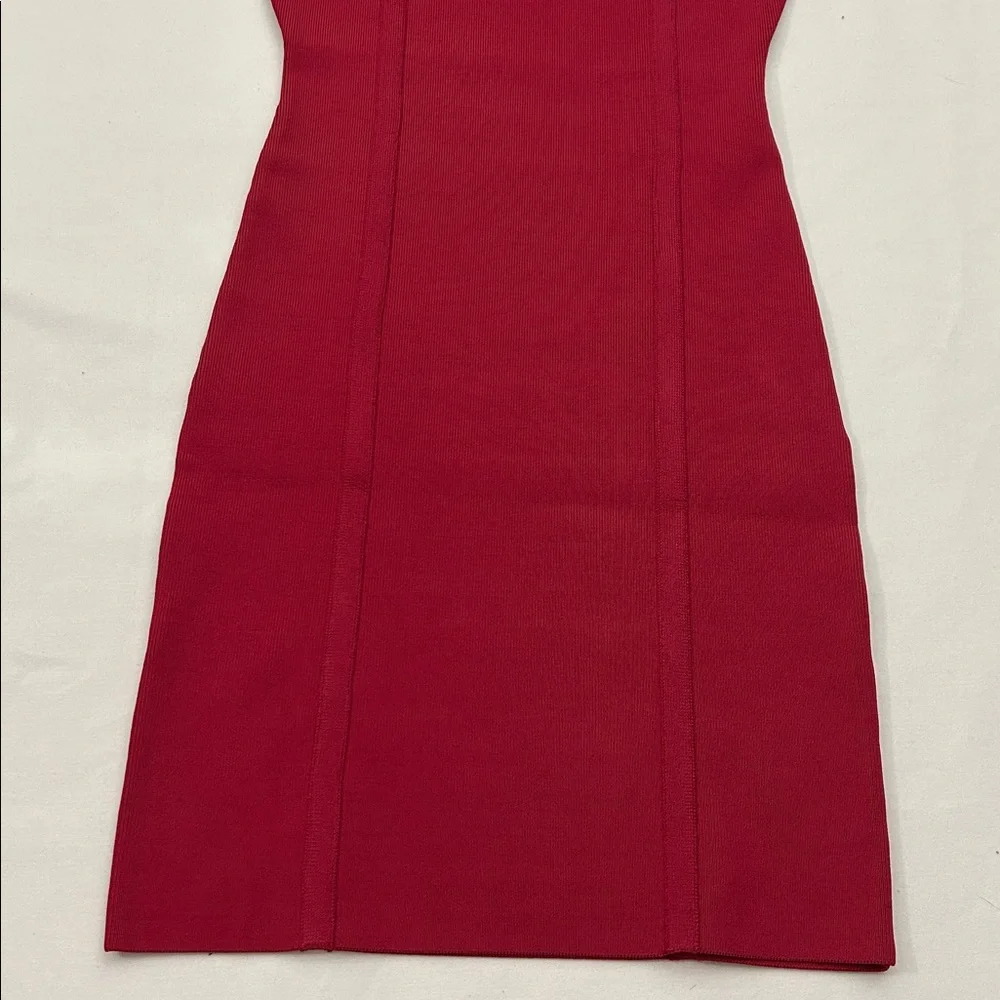 BCBG MaxAzaria Women M Dress Bandage‎ BodyCon Scarlet Red Sleeveless 6264 - Picture 4 of 6